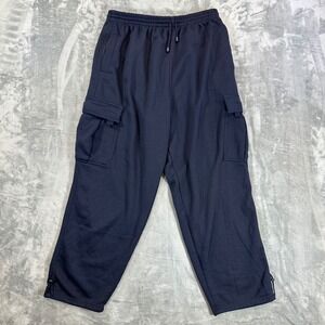 Vintage Dream USA Cargo‎ Sweatpants Men's 4XL Navy Blue Fleece Adjustable Hem